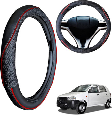 PEEPS STORE Steering Cover For Maruti Alto(Black, Leatherite)