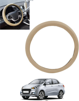monolive Hand Stiched Steering Cover For Hyundai Xcent(Beige, Leatherite)