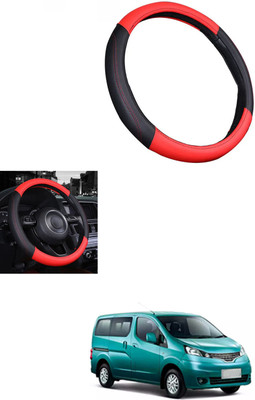 MATIES Steering Cover For Nissan Evalia(Red/Black, Leather)