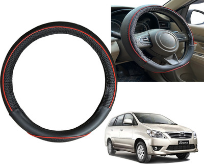 PEEPS STORE Steering Cover For Toyota Innova(Black, Red, Leatherite)