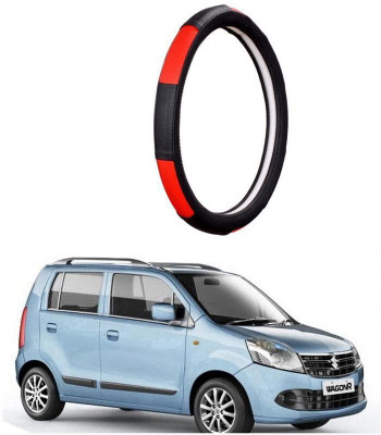 AUTO PEARL Steering Cover For Maruti WagonR(Gold Blaze Black and Red, Leatherite)