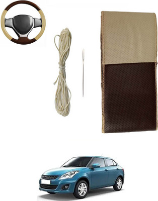 ABJD Hand Stiched Steering Cover For Suzuki Swift Dzire(Beige, Brown, Leatherite)