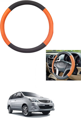 MATIES Steering Cover For Toyota Innova(Tan/Black, Leather)
