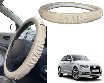 PEEPS STORE Steering Cover For Audi A3(Black, Red, Leatherite)