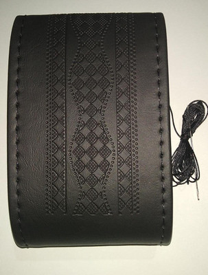S MANGLAM Hand Stiched Steering Cover For Nissan Figo, Grand Vitara, Grand i10, Indica, Indigo, KUV 100, Kwid, Laura, Baleno(Black, Leatherite)