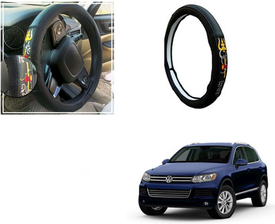 Automotive Prist Steering Cover For Volkswagen Touareg(Black, Leatherite)