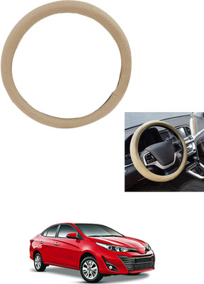 MATIES Steering Cover For Toyota Universal For Car(Beige, Leather)