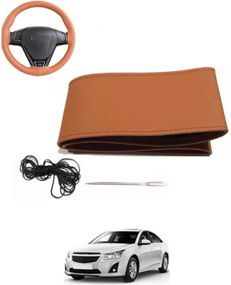 MATIES Hand Stiched Steering Cover For Chevrolet Cruze(Tan, Leatherite)