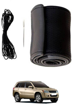monolive Hand Stiched Steering Cover For Maruti Grand Vitara(Grey/Black, Leatherite)