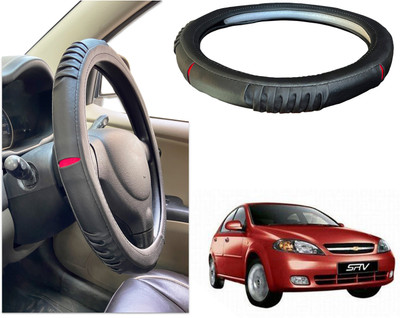 PEEPS STORE Steering Cover For Chevrolet Optra SRV(Black, Red, Leatherite)