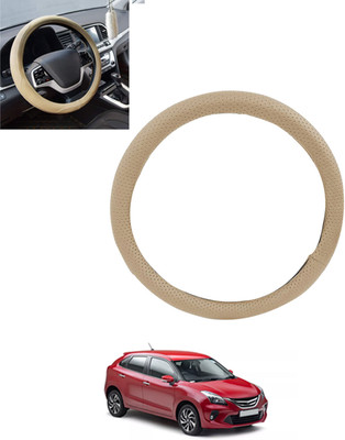 monolive Hand Stiched Steering Cover For Toyota Universal For Car(Beige, Leatherite)