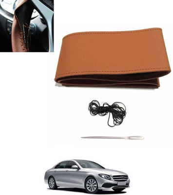 MATIES Hand Stiched Steering Cover For Mercedes Benz E200(Tan, Leatherite)