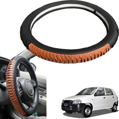 PEEPS STORE Steering Cover For Maruti Alto(Black, Leatherite)
