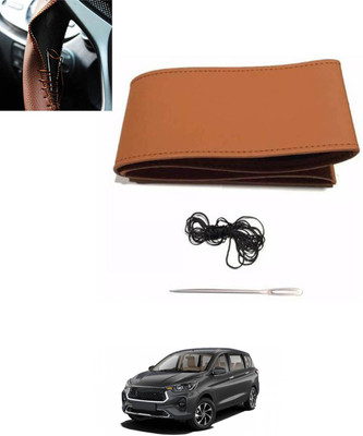 MSNP Hand Stiched Steering Cover For Toyota Universal For Car(Tan, Leatherite)