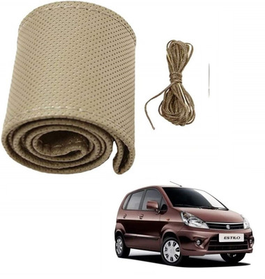 ARNEJA Hand Stiched Steering Cover For Maruti Zen Estilo(Beige, Leather)