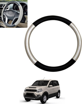 MSNP Steering Cover For Mahindra Universal For Car(Silver,Black, Leatherite)