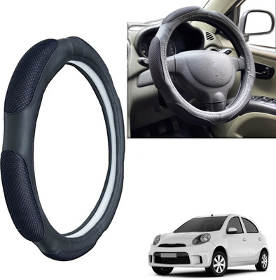PEEPS STORE Steering Cover For Nissan Micra Active(Black, Leatherite)