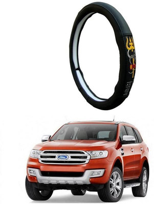 AUTO PEARL Steering Cover For Ford Endeavour(Black, Leatherite)