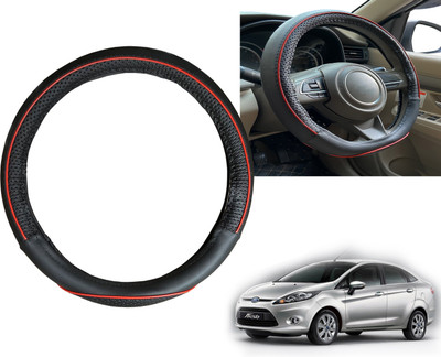 PEEPS STORE Steering Cover For Ford Fiesta Old(Black, Red, Leatherite)