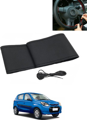 AYW Hand Stiched Steering Cover For Universal For Car Alto 800(Black, Leatherite)