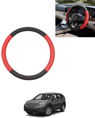 AYW Steering Cover For Honda Universal For Car(Red/Black, Leatherite)