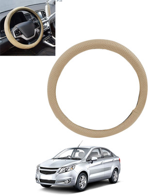 ABJD Steering Cover For Chevrolet Sail(Beige, Leatherite)