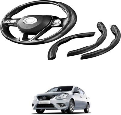 Pecunia Steering Cover For Universal For Car Versa(Carbon Fiber Black, Polyurethane)