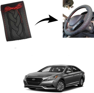 Autoinnovation Hand Stiched Steering Cover For Hyundai Sonata(Black, Leather)