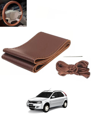 monolive Hand Stiched Steering Cover For Mahindra Verito(Brown, Leatherite)