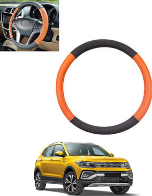 monolive Steering Cover For Volkswagen Universal For Car(Tan, Black, Leatherite)