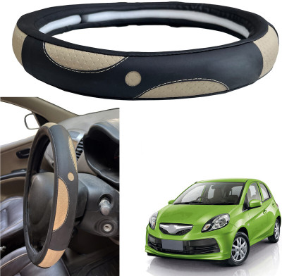 PEEPS STORE Steering Cover For Honda Brio(Black, Leatherite)