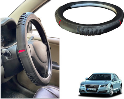PEEPS STORE Steering Cover For Audi R8(Black, Red, Leatherite)