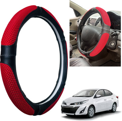 PEEPS STORE Steering Cover For Toyota NA(Black, Leatherite)