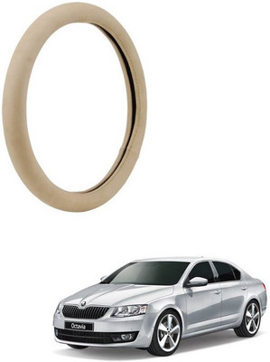 RKPSP Hand Stiched Steering Cover For Universal For Car Octavia(Beige, Leatherite)