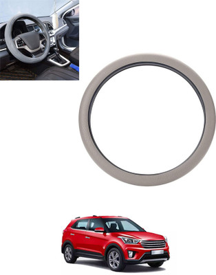 monolive Hand Stiched Steering Cover For Hyundai Creta(Silver, Leatherite)