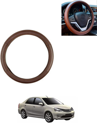 AYW Steering Cover For Toyota Etios Liva(Brown, Leatherite)