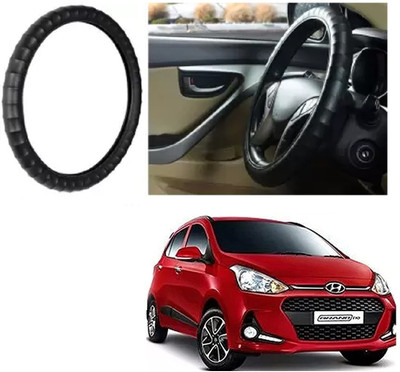 OOLTAH PAHIYA Hand Stiched Steering Cover For Hyundai Grand i10(Black, Leatherite)