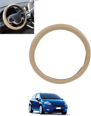 monolive Hand Stiched Steering Cover For Fiat Grand Punto(Beige, Leatherite)