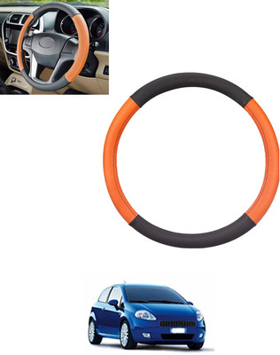 monolive Steering Cover For Fiat Grand Punto(Tan, Black, Leatherite)