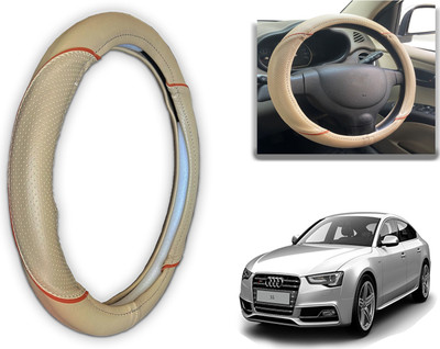PEEPS STORE Steering Cover For Audi S5(Black, Red, Leatherite)
