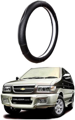 AUTO PEARL Steering Cover For Chevrolet Tavera(Black, Leatherite)