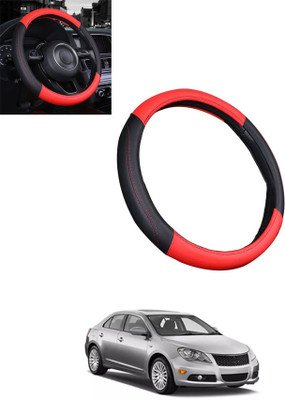 monolive Steering Cover For Universal For Car Kizashi(Red, Black, Leatherite)
