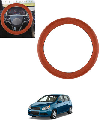 MSNP Steering Cover For Chevrolet Aveo(Tan, Leatherite)