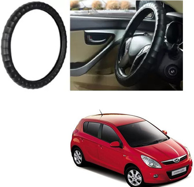 OOLTAH PAHIYA Hand Stiched Steering Cover For Hyundai i20(Black, Leatherite)