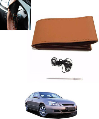 monolive Hand Stiched Steering Cover For Honda Accord(Tan, Leatherite)