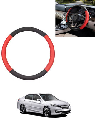 AYW Steering Cover For Honda Accord(Red/Black, Leatherite)