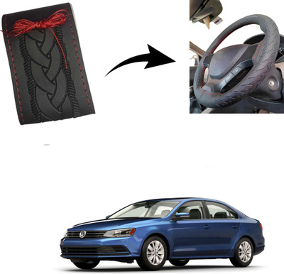 Autoinnovation Hand Stiched Steering Cover For Volkswagen Jetta(Black, Leather)