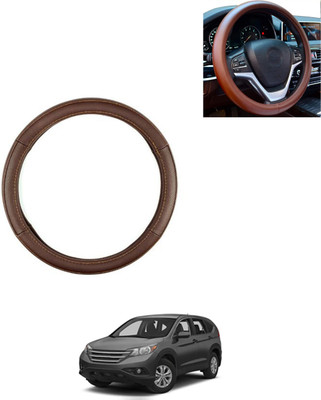 AYW Steering Cover For Honda Universal For Car(Brown, Leatherite)