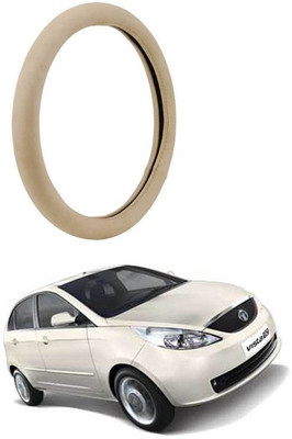 RKPSP Hand Stiched Steering Cover For Universal For Car Universal For Car(Beige, Leatherite)