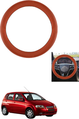 MATIES Steering Cover For Chevrolet Aveo UVA(Tan, Leather)
